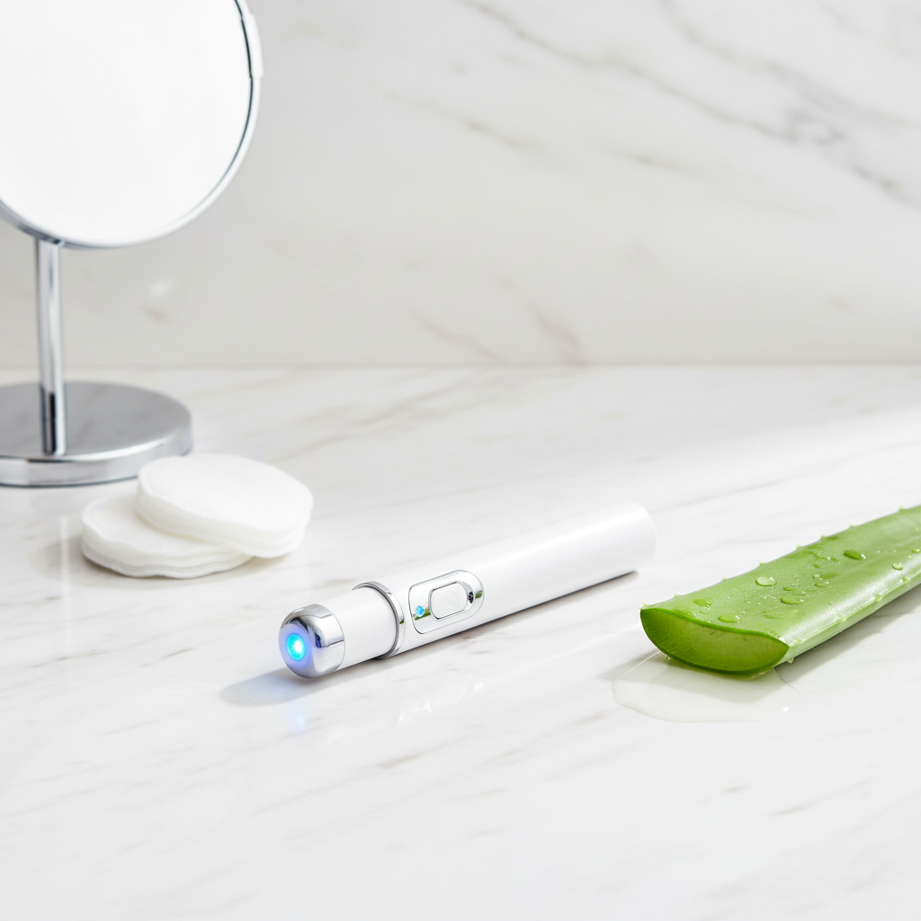 Blue Light Anti-Pimple Pen in clean skincare setting